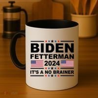 Joe Biden John Fetterman 2024 It's A No Brainer Funny Coffee Mug thumb 4