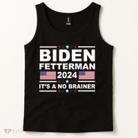 Joe Biden John Fetterman 2024 It's A No Brainer Funny Tank Top thumb 2