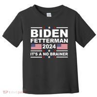 Joe Biden John Fetterman 2024 It's A No Brainer Funny Toddler T-Shirt thumb 0