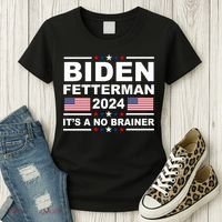 Joe Biden John Fetterman 2024 It's A No Brainer Funny Women's T-Shirt thumb 3