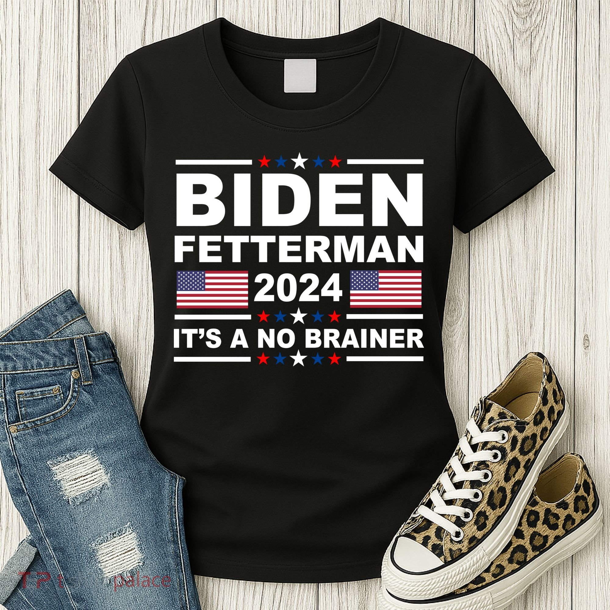 Joe Biden John Fetterman 2024 It's A No Brainer Funny Women's T-Shirt
