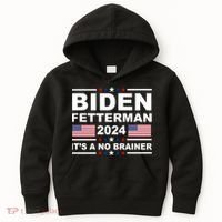 Joe Biden John Fetterman 2024 It's A No Brainer Funny Kids Hoodie thumb 0