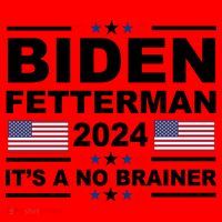 Joe Biden John Fetterman 2024 It's A No Brainer Funny Santa Hat thumb 1