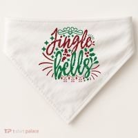 Jingle Bells USA-Made Doggie Bandana thumb 0