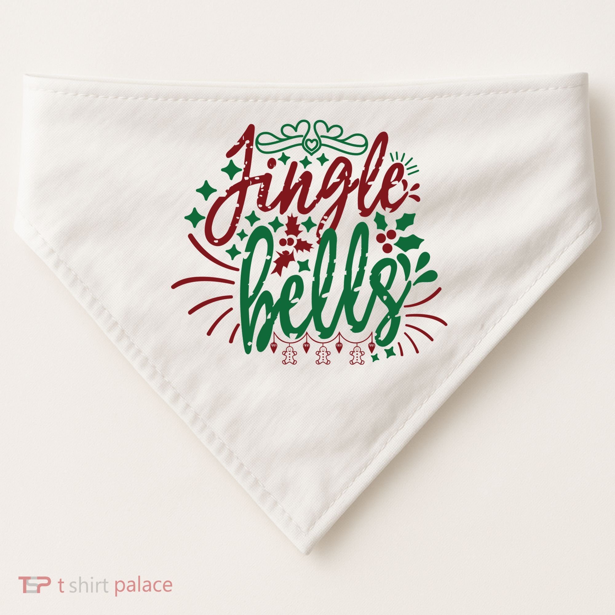 Jingle Bells USA-Made Doggie Bandana