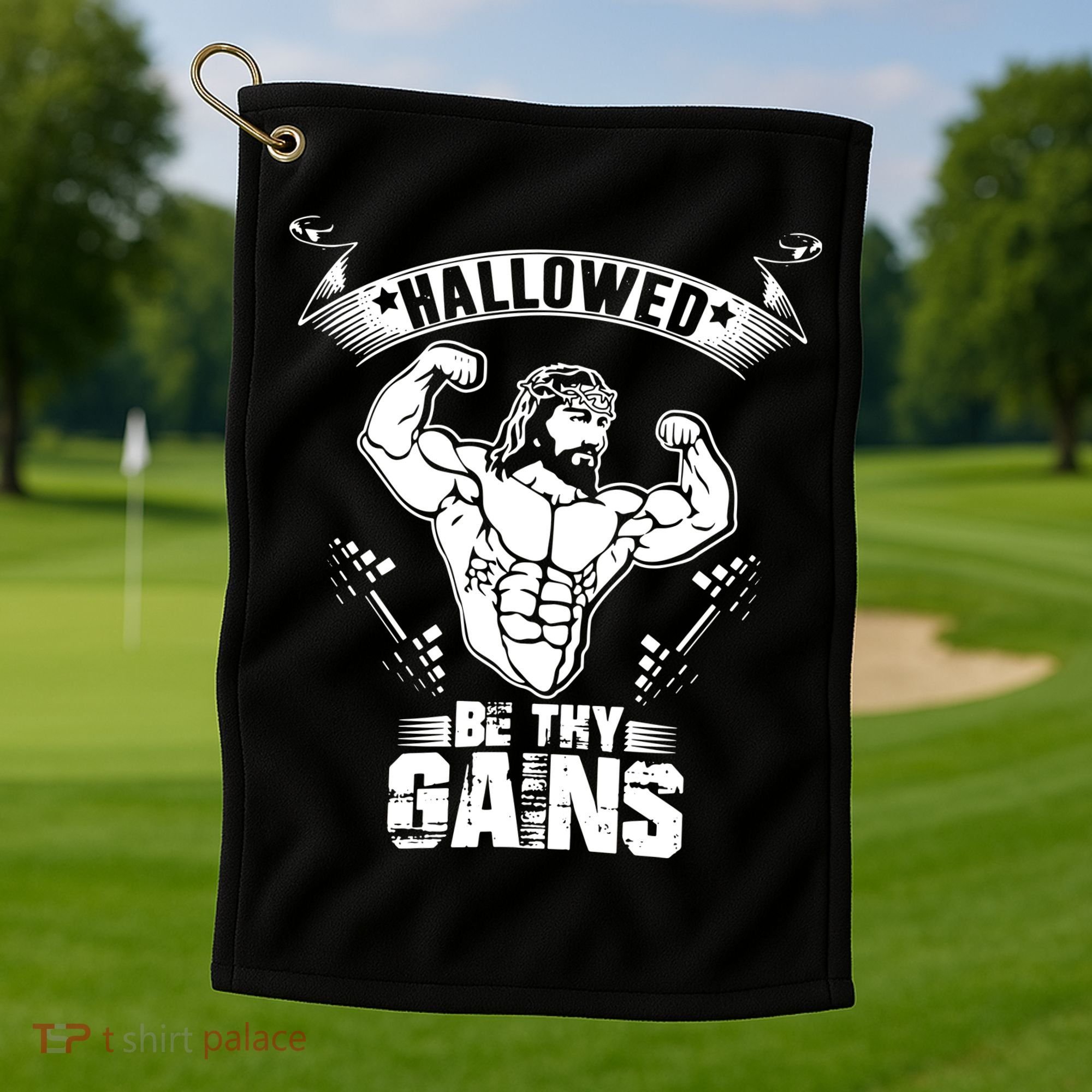 Jesus Bodybuilding Golf Towel