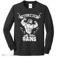 Jesus Bodybuilding Kids Long Sleeve Shirt thumb 0