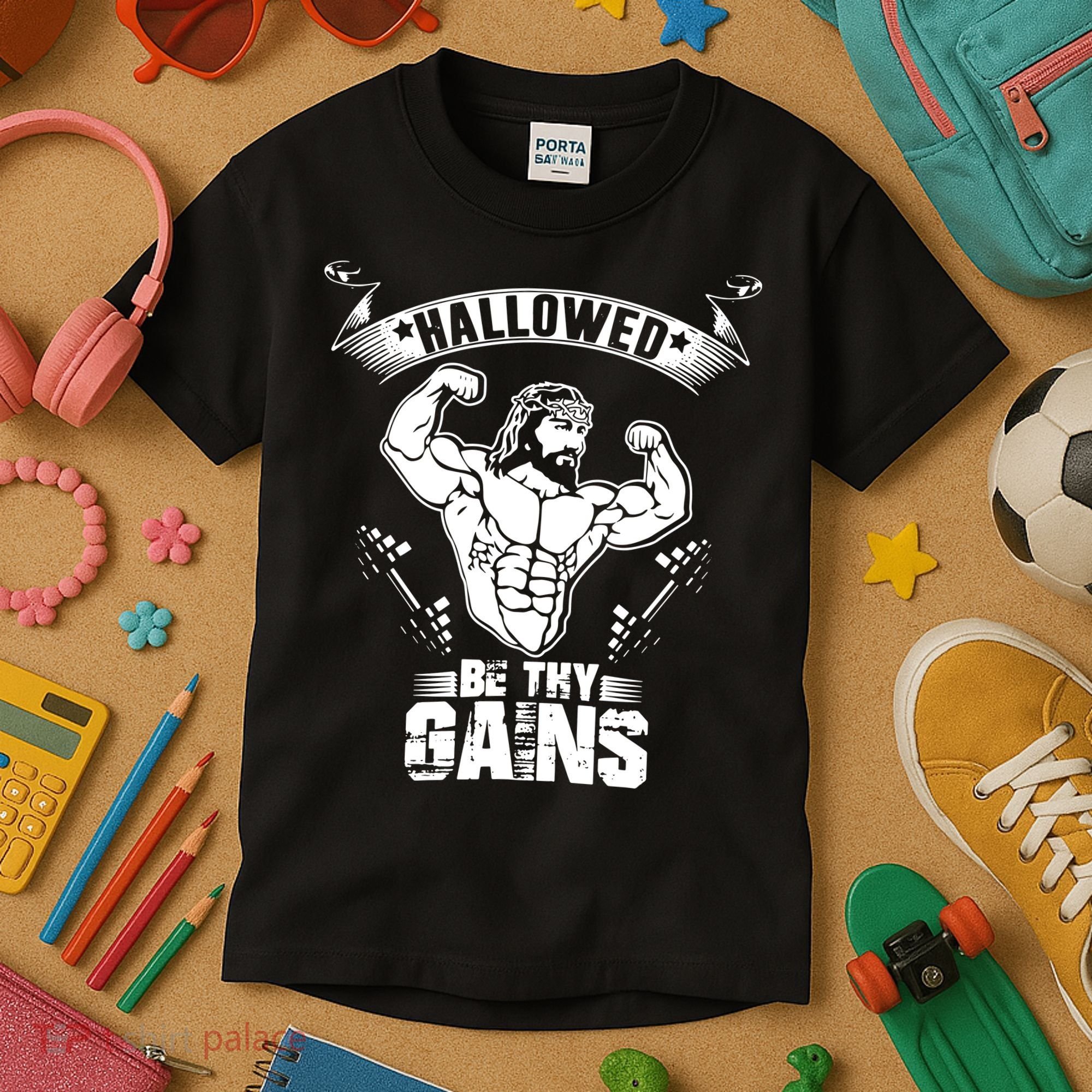 Jesus Bodybuilding Kids T-Shirt