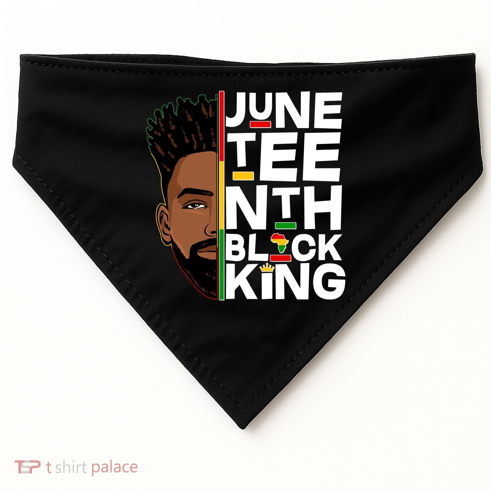 Juneteenth Black King USA-Made Doggie Bandana