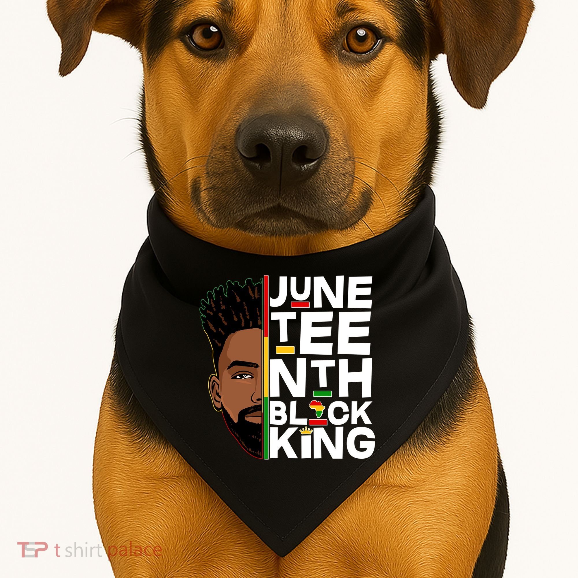 Juneteenth Black King USA-Made Doggie Bandana
