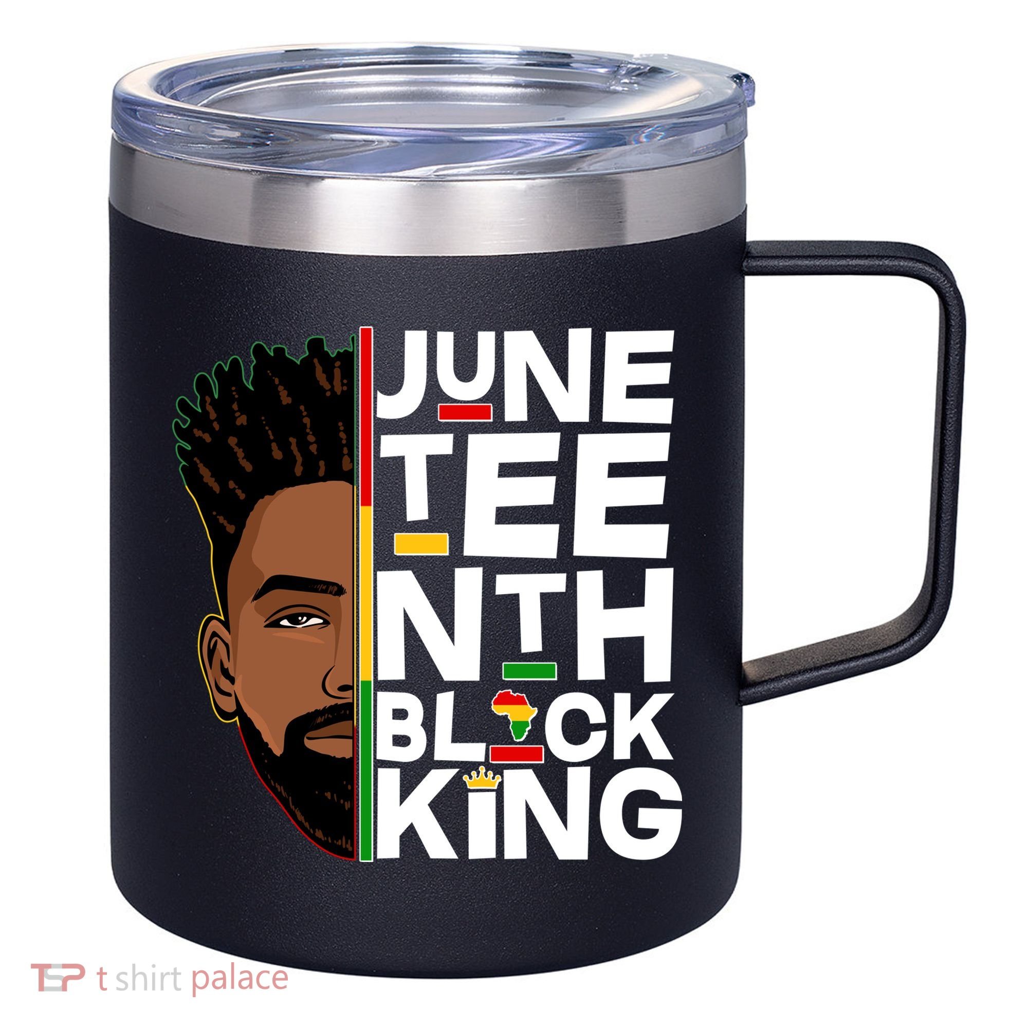 Juneteenth Black King 12oz Stainless Steel Coffee Mug