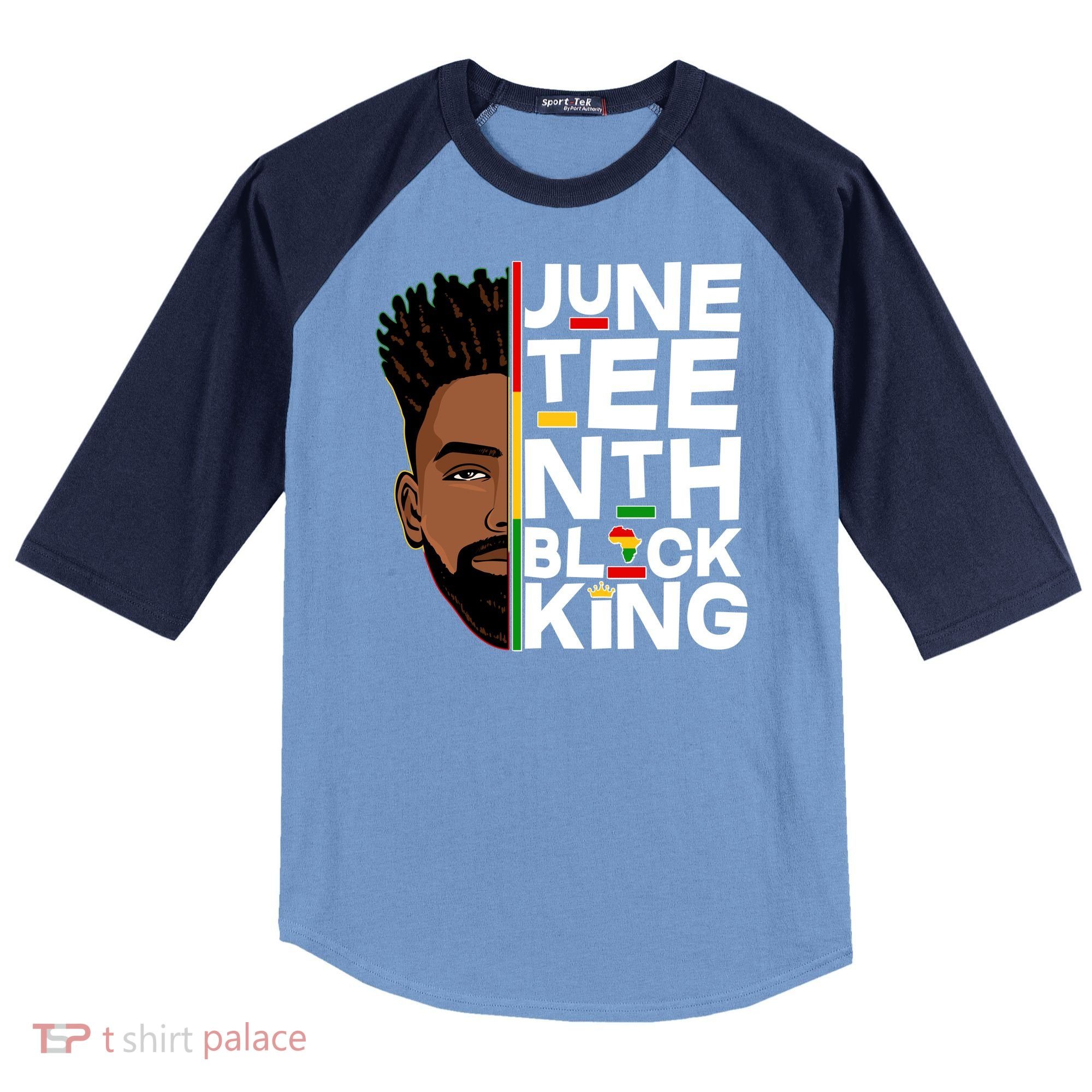 Juneteenth Black King Raglan Baseball Sleeve Shirt