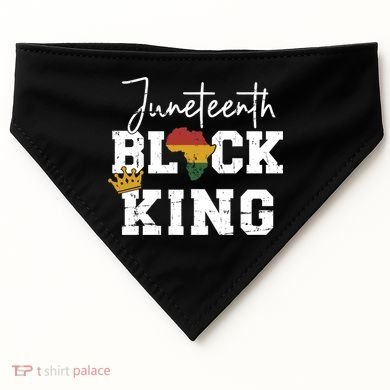 Juneteenth Black King With Pan African Map Flag Gift USA-Made Doggie Bandana