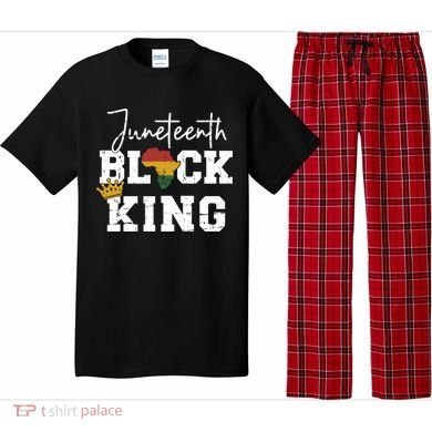 Juneteenth Black King With Pan African Map Flag Gift Pajama Set