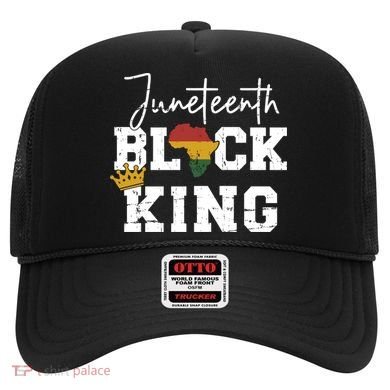 Juneteenth Black King With Pan African Map Flag Gift Hat