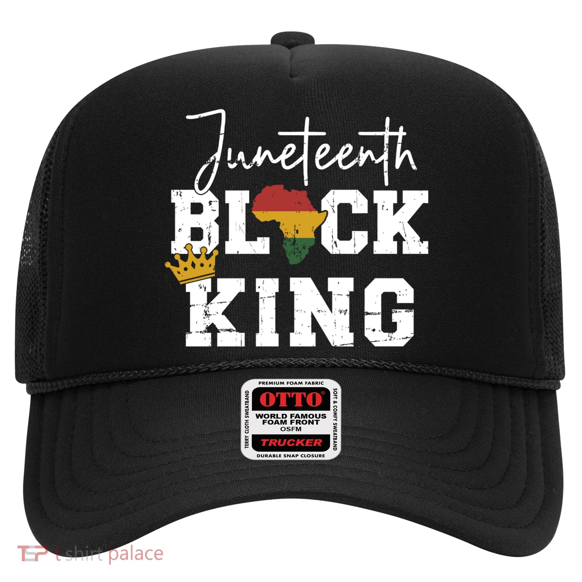 Juneteenth Black King With Pan African Map Flag Gift Hat