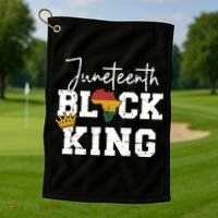 Juneteenth Black King With Pan African Map Flag Gift Golf Towel thumb 1