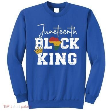 Juneteenth Black King With Pan African Map Flag Gift Sweatshirt