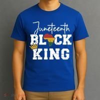 Juneteenth Black King With Pan African Map Flag Gift T-Shirt thumb 3