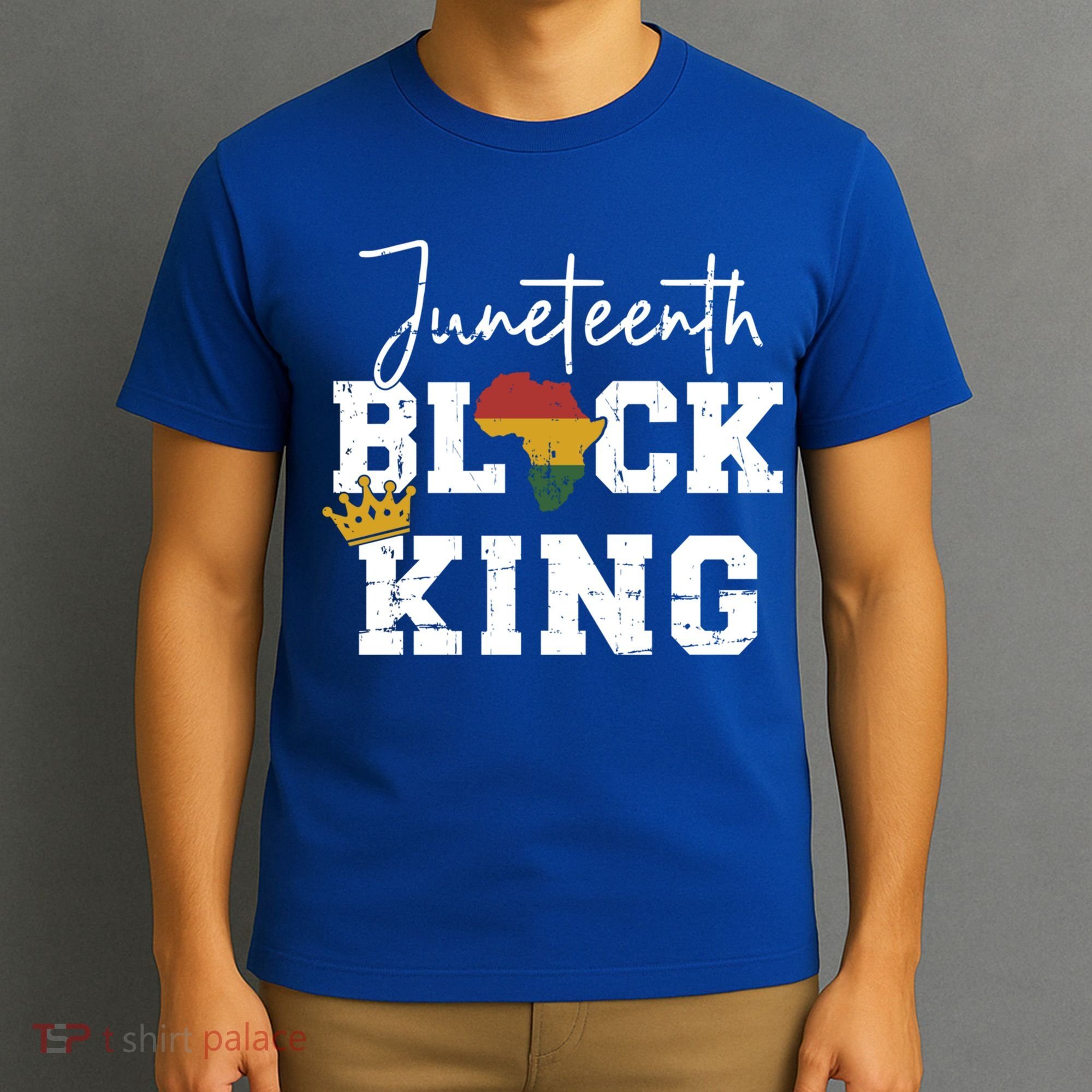 Juneteenth Black King With Pan African Map Flag Gift T-Shirt