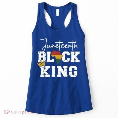 Juneteenth Black King With Pan African Map Flag Gift Women's Tank Top