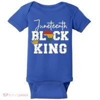 Juneteenth Black King With Pan African Map Flag Gift Baby Bodysuit thumb 0