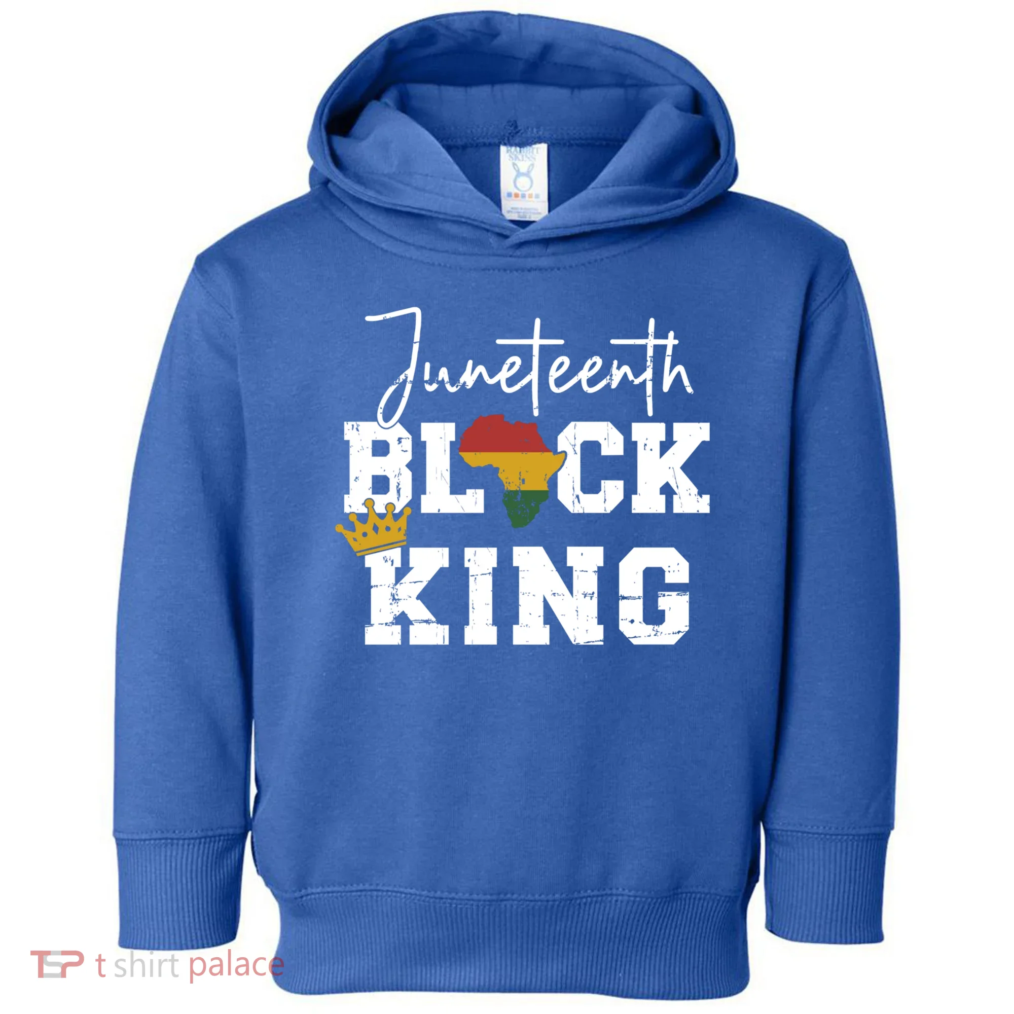 Juneteenth Black King With Pan African Map Flag Gift Toddler Hoodie