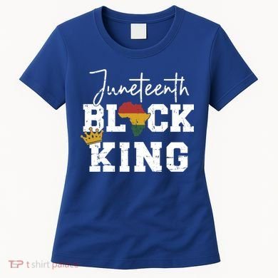 Juneteenth Black King With Pan African Map Flag Gift Women's T-Shirt