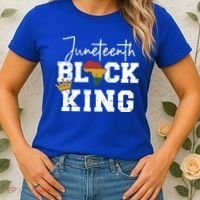 Juneteenth Black King With Pan African Map Flag Gift Women's T-Shirt thumb 2