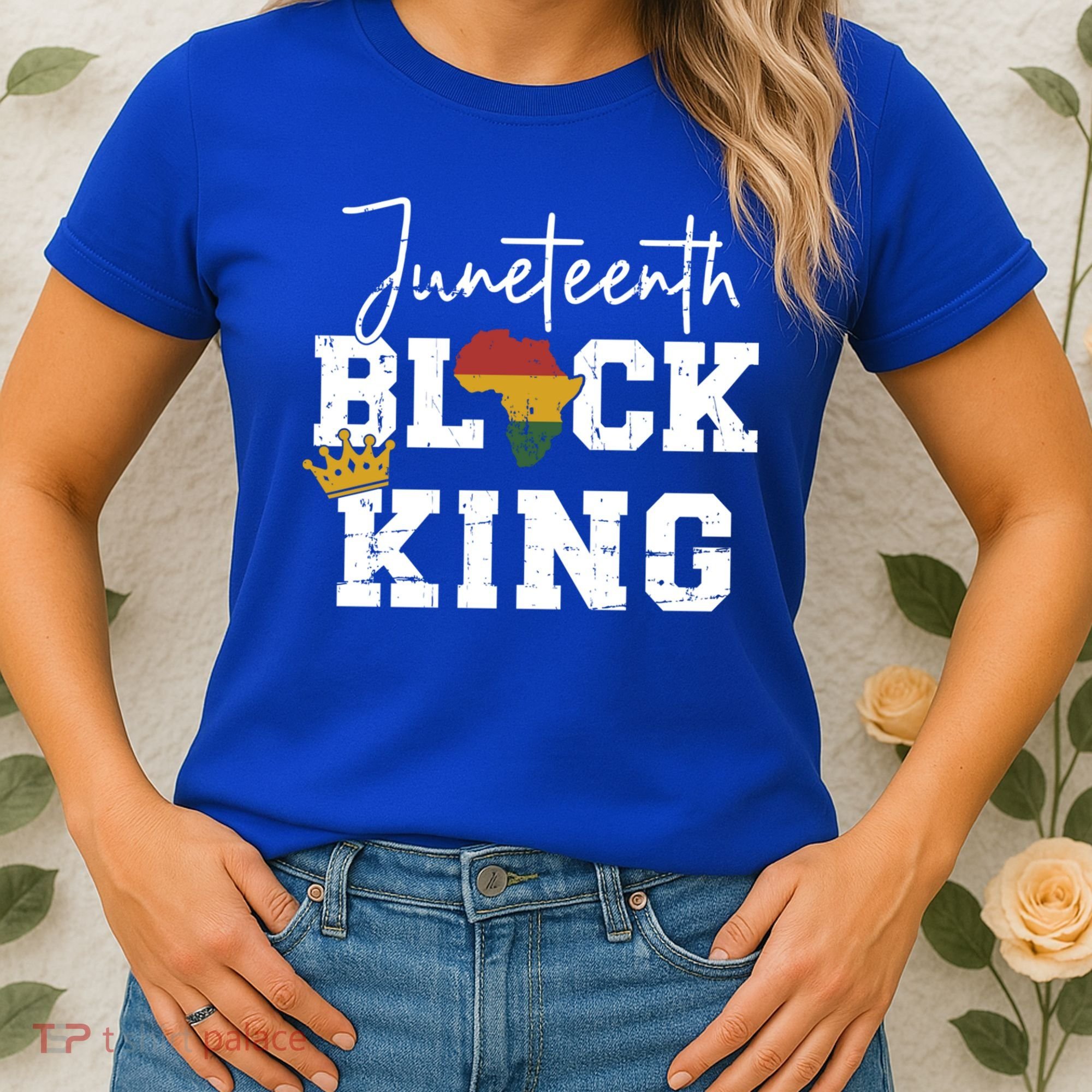 Juneteenth Black King With Pan African Map Flag Gift Women's T-Shirt