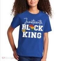 Juneteenth Black King With Pan African Map Flag Gift Kids T-Shirt thumb 2