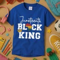 Juneteenth Black King With Pan African Map Flag Gift Kids T-Shirt thumb 3
