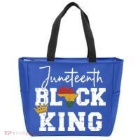 Juneteenth Black King With Pan African Map Flag Gift Tote Bag thumb 0