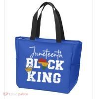 Juneteenth Black King With Pan African Map Flag Gift Tote Bag thumb 3