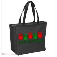 Jingle Bells Kettlebell Christmas Holiday Workout Tote Bag thumb 2