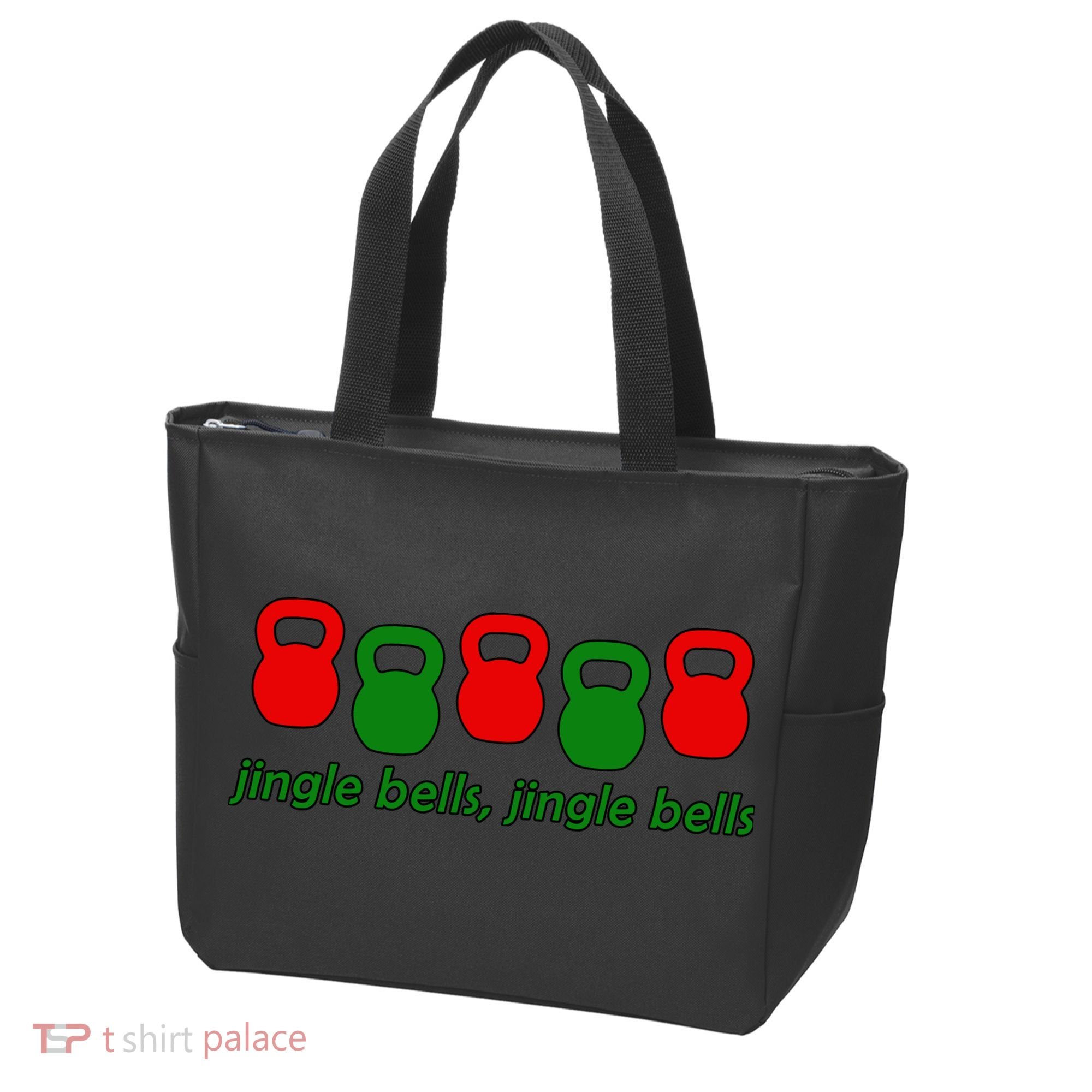 Jingle Bells Kettlebell Christmas Holiday Workout Tote Bag