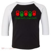 Jingle Bells Kettlebell Christmas Holiday Workout Toddler Fine Jersey T-Shirt thumb 0