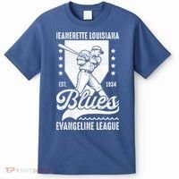 Jeanerette Blues Louisiana Vintage Baseball Team T-Shirt thumb 0