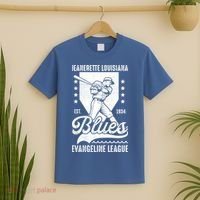 Jeanerette Blues Louisiana Vintage Baseball Team T-Shirt thumb 2