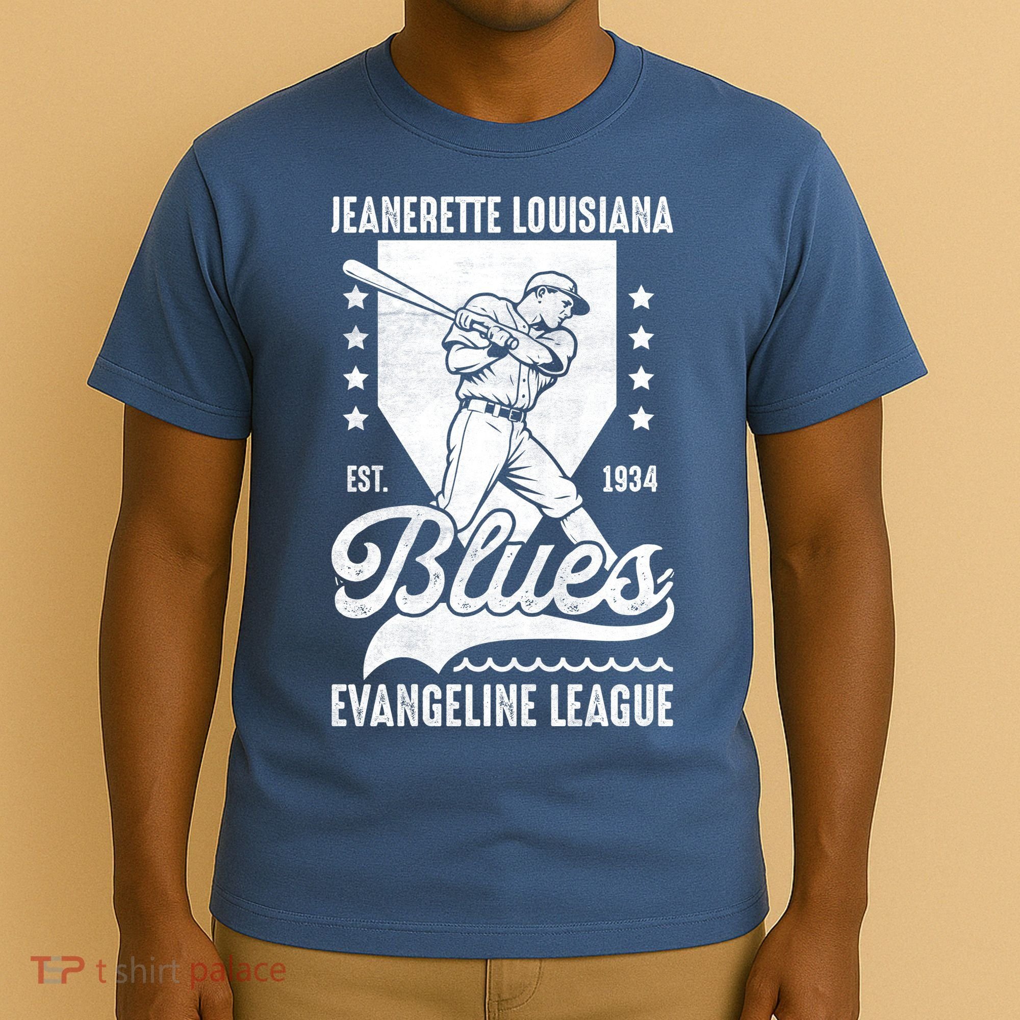 Jeanerette Blues Louisiana Vintage Baseball Team T-Shirt