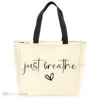 Just Breathe Mental Health Print Tote Bag thumb 0