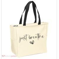 Just Breathe Mental Health Print Tote Bag thumb 2
