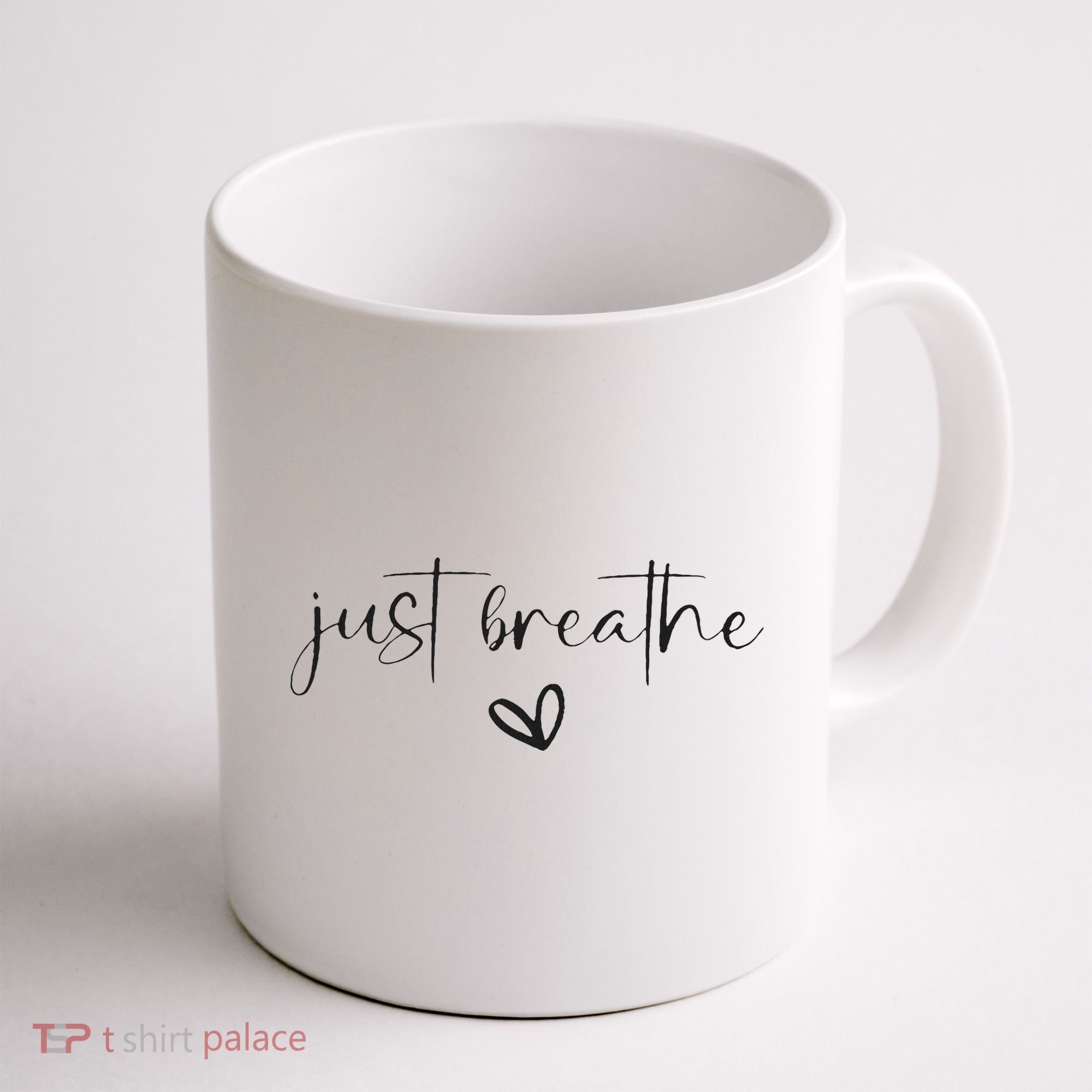 Just Breathe Mental Health Print Coffee Mug