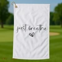 Just Breathe Mental Health Print Golf Towel thumb 1
