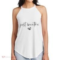 Just Breathe Mental Health Print Women's Perfect Tri Rocker Tank thumb 2