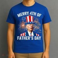 Joe Biden Merry 4th Of Fathers Day Funny 4th Of July T-Shirt thumb 3