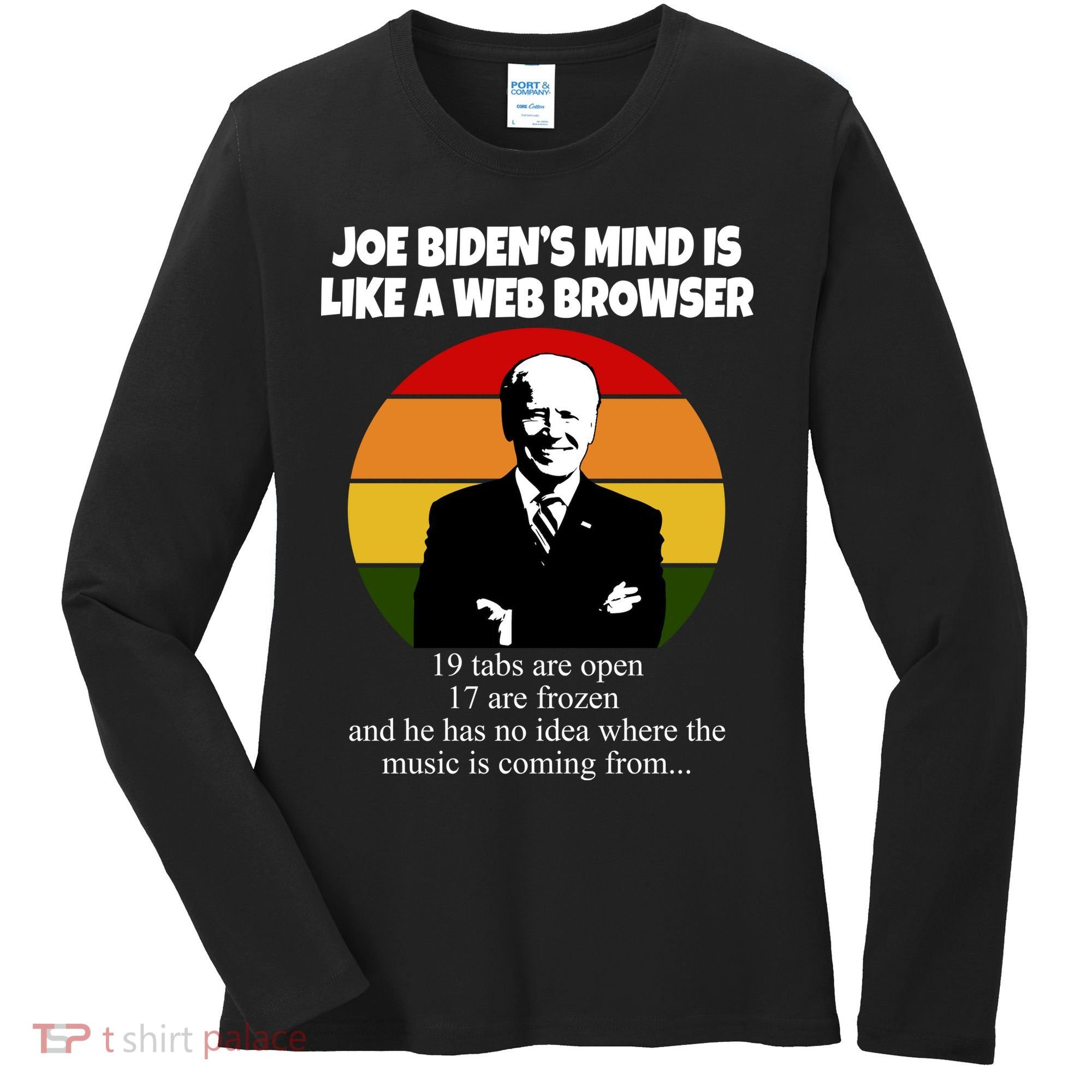 Joe Biden's Mind Is Like A Web Browser Women's Long Sleeve Shirt