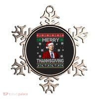 Joe Biden Merry Thanksgiving Trick Or Treat Ugly Xmas Ornament thumb 0