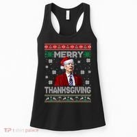 Joe Biden Merry Thanksgiving Trick Or Treat Ugly Xmas Women's Tank Top thumb 0