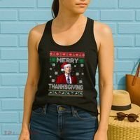 Joe Biden Merry Thanksgiving Trick Or Treat Ugly Xmas Women's Tank Top thumb 2